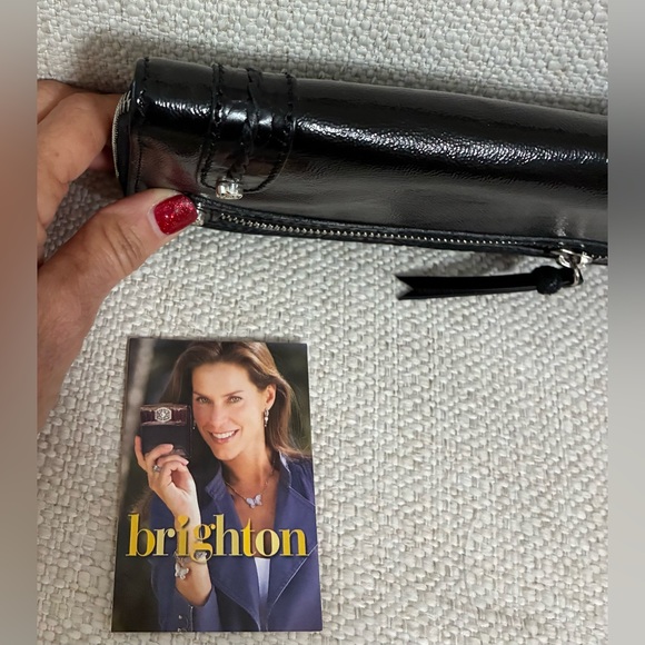 Brighton EUC Wallet/Purse, Black Leather Clutch Wristlet w/ Removable Strap - Picture 9 of 16